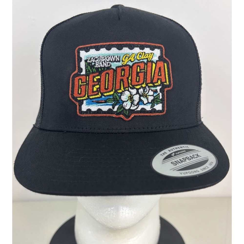 Zac Brown Band Mesh Trucker Hat Snapback OS Adult Black Georgia Clay Patch